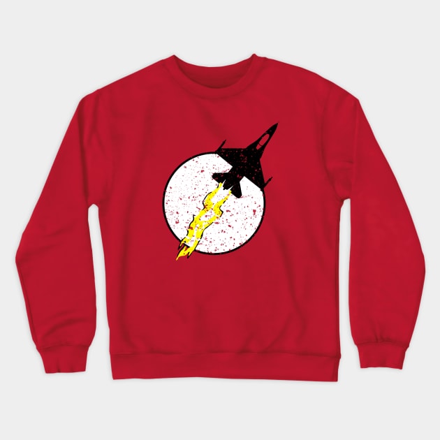 F-16 Fighting Falcon Thunder Logo Crewneck Sweatshirt by Mandra